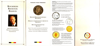 Бельгия медаль на смерть Бодуэн 1993 в оригинальном буклете 8-2-05-66