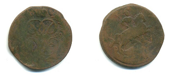 РОССИЯ 1 КОПЕЙКА 1759 медь 61-625