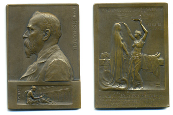 ФРАНЦИЯ ПЛАКЕТКА 1902 ПОЛЬ БРУРДЕЛЬ (1837-1906) бронза 02-018-22-2