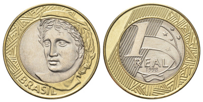 Бразилия 1 реал 1998 KM 652 биметалл UNC 4127-1623