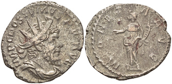 Римская Империя (императоры в Галлии) антониниан 260 - 269 Постум. IMP C POSTVMVS P F AVG / MONETA AVG, Монета с весами и рогом Изобилия, Колония Агриппины, Good Very fine RIC 315 биллон 1073-12-74