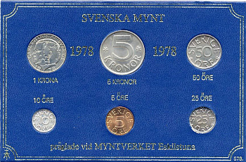 ШВЕЦИЯ НАБОР ИЗ 6 МОНЕТ 1978 04-062-231