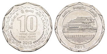 Шри-Ланка 10 рупий 2013 серия административные округа Шри Ланки, Канди KM 201 нержавеющая сталь UNC 4635-1021