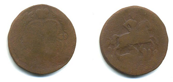 РОССИЯ 1 КОПЕЙКА 1759 медь 61-553