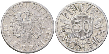 Австрия 50 грошей 1946 KM 2870 алюминий 4613-1165