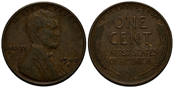 США 1 цент 1940 Линкольн, S KM 132 бронза 4164-819