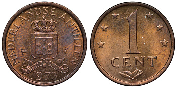 Нидерландские Антилы 1 цент 1973 Юлиана (1948-1980) KM 8 бронза UNC 4118-925