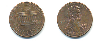США 1 ЦЕНТ 2005 D ЛИНКОЛЬН KM 201b цинк плакированный медью 86-537
