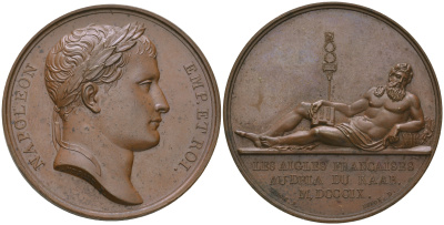 Набор бронзовых французских медалей и медальонов 1810 года. Оригинальный комплект. 0-0-02