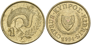 Кипр 1 цент 1994 KM 53.3 никель латунь 4174-1162