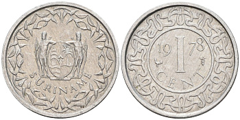 Суринам 1 цент 1978 KM 11а алюминий 4580-237