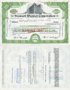 США 31 акция 1970 Стюарт-Уорнер, Stewart-Warner Corporation, производство автомобильных приборов   бумага   5547-8-1-1