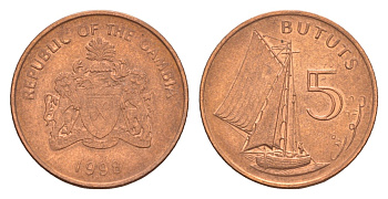 Гамбия 5 бутут 1998 KM 55 сталь плакированная медью 4643-626