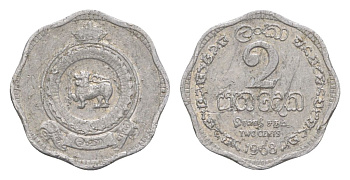 Цейлон 2 цента 1968 KM 128 алюминий 4632-623