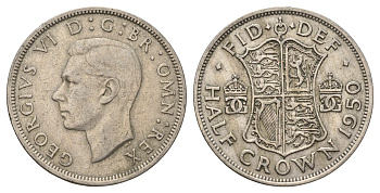 Великобритания 1/2 кроны 1950 Георг VI (1936-1952) KM 879, Spink 4106 медно-никель 4692-832