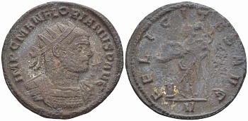 Римская Империя аврелианиан 276 Флориан FELICITAS AVG Сисция Very fine RIC 61 бронза 1073-17-56