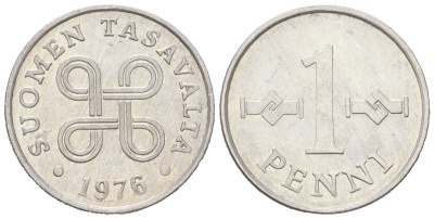 Финляндия 1 пенни 1976 KM 44a алюминий aUNC 218-339