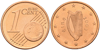 Ирландия 1 евроцент 2003 KM 32 сталь плакированная медью 4174-857