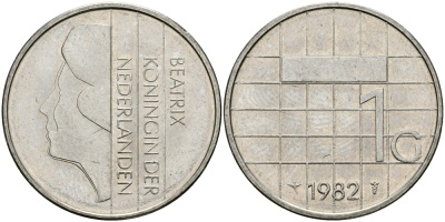 Нидерланды 1 гульден 1982 Беатрикс (1980-2013) KM 205 никель 94-716