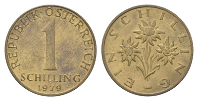 Австрия 1 шиллинг 1979 KM 2886 алюминиевая бронза 4671-637