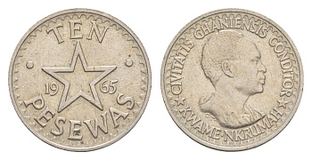 Гана 10 песев 1965 KM 9 медно-никель UNC 4617-1218
