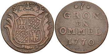 Гронинген и Оммеланд, Нидерланды 1 дуит 1770 KM 65 медь 4575-836