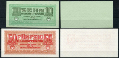 Германия 1, 5, 10, 50 пфеннигов, 1 и 2 марки 1942 для вермахта Pick M32, M33, M34, M35, M36, M37 бумага UNC (пресс) 451-85-2