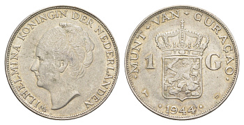 Кюрасао 1 гульден 1944 KM 45 серебро 1527-1132