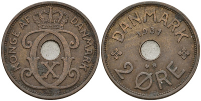Дания 2 эре 1931 Кристиан X (1912-1947) KM 827 бронза 4147-468