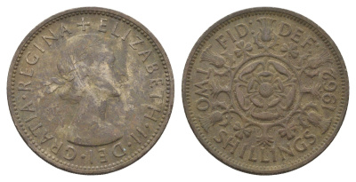 Великобритания 2 шиллинга (флорин) 1962 Елизавета II (1952-2022) KM 906, Spink 4146 медно-никель 4663-317