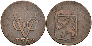 Нидерландская Восточная Индия, Голландия (Holland) 1 дуит 1780 KM 70 медь 4575-826