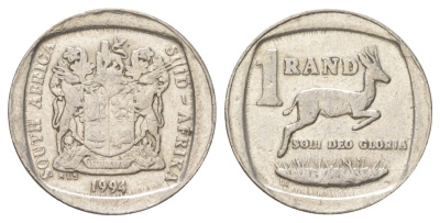 ЮАР 1 ранд 1994 KM 138 медь плакированная никелем 4627-314