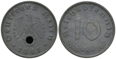 Германия 10 рейхспфеннигов 1941 A KM 101, J. 371 цинк  4656-122