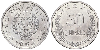 Албания 50 киндарок 1964 KM 42 алюминий UNC 4619-256