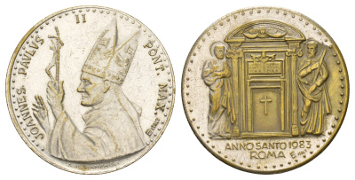 Ватикан медаль в честь объявление Папой Римским Павлом VI Юбилейного года (Anno Santo) 1975 Павел VI, диаметр 35 мм, вес 15,9 гр бронза плакированная серебро 4667-1211