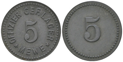 Меве (Померания) 5 пфеннигов ND лагерь для военнопленных офицеров Men05 16734.3, Men18 21000.3 цинк 4617-911