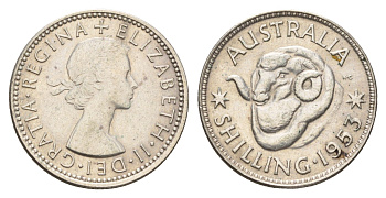 Австралия 1 шиллинг 1953 Елизавета II (1952-2022) KM 53 серебро 4671-447