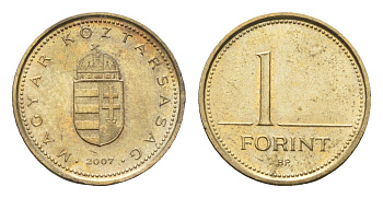 Венгрия 1 форинт 2007 BP KM 692 никель латунь UNC 4668-439