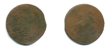 РОССИЯ 1 КОПЕЙКА 1759 медь 61-411