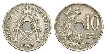 Бельгия 10 сантимов 1929 Belgique, Альберт I (1909-1934) KM 85 медно-никель 4169-721