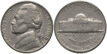 США 5 ЦЕНТОВ 1968 D, ДЖЕФФЕРСОН KM А192 медно-никель 181-113