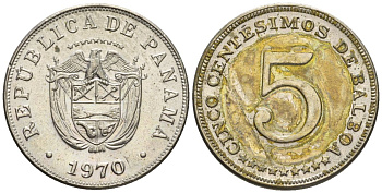 Панама 5 сентесимо 1970  KM 23.2 медно-никель    85-632