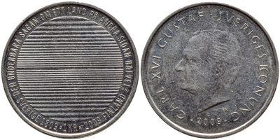 Швеция 1 крона 2009 Карл XVI Густав (1973- ) KM 894 медно-никель 84-714