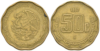 Мексика 50 сентаво 1997 M KM 549 алюминиевая бронза 4595-1227