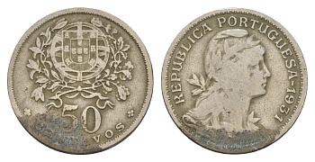 Португалия 50 сентаво 1931 KM 577 никель латунь 4651-754