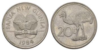 Папуа-Новая Гвинея 20 тойя 1984 KM 5 медно-никель 4622-333
