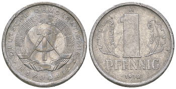 ГДР 1 пфенниг 1978 А KM 8.2 алюминий 4623-337