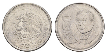 Мексика 50 песо 1988 KM 495 медно-никель UNC 4646-337