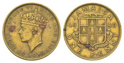 Ямайка 1 пенни 1940 KM 32 никель латунь 4628-431