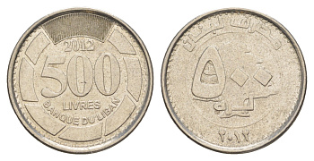 Ливан 500 ливров 2012 кедровое дерево KM 39a сталь плакированная никелем 4650-546